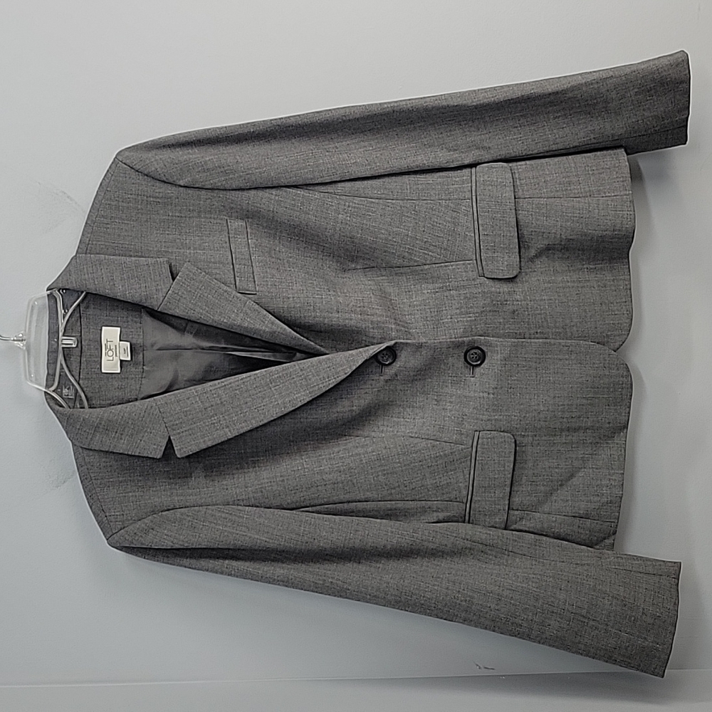 Ann Taylor Loft Wool Blazer Suit Jacket Gray